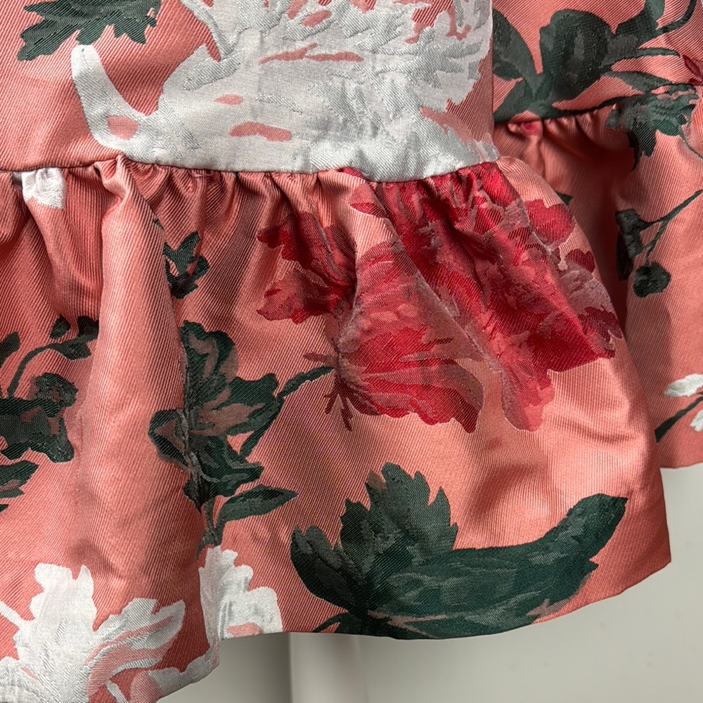 MESTIZA Floral Sleeveless Mini Dress Pink and Green Sz 8 NWT Elegant - Picture 6 of 13